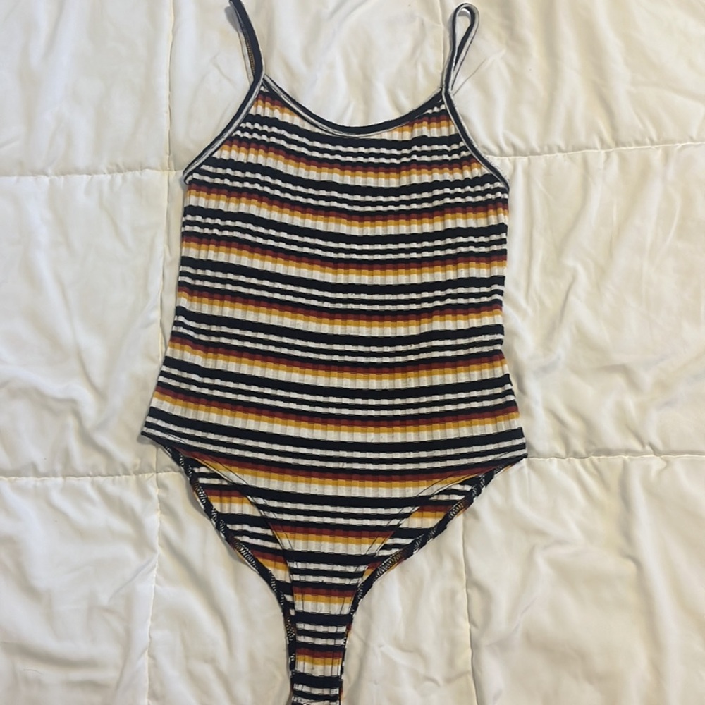 Soft Ribbed Striped Bodysuit